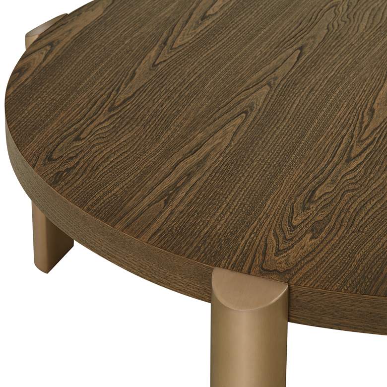 Image 4 Simmons 40 1/4" Wide Brown Wood Round Coffee Table more views