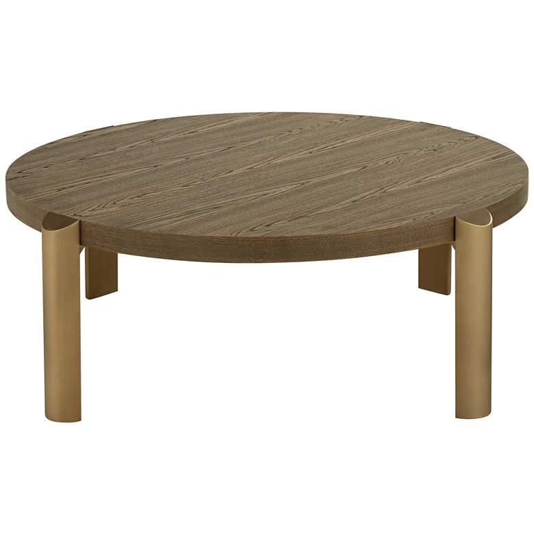 Image 6 Simmons 40 1/4" Wide Brown Wood Round Coffee Table more views