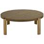 6_Simmons 40 1/4" Wide Brown Wood Round Coffee Table more views