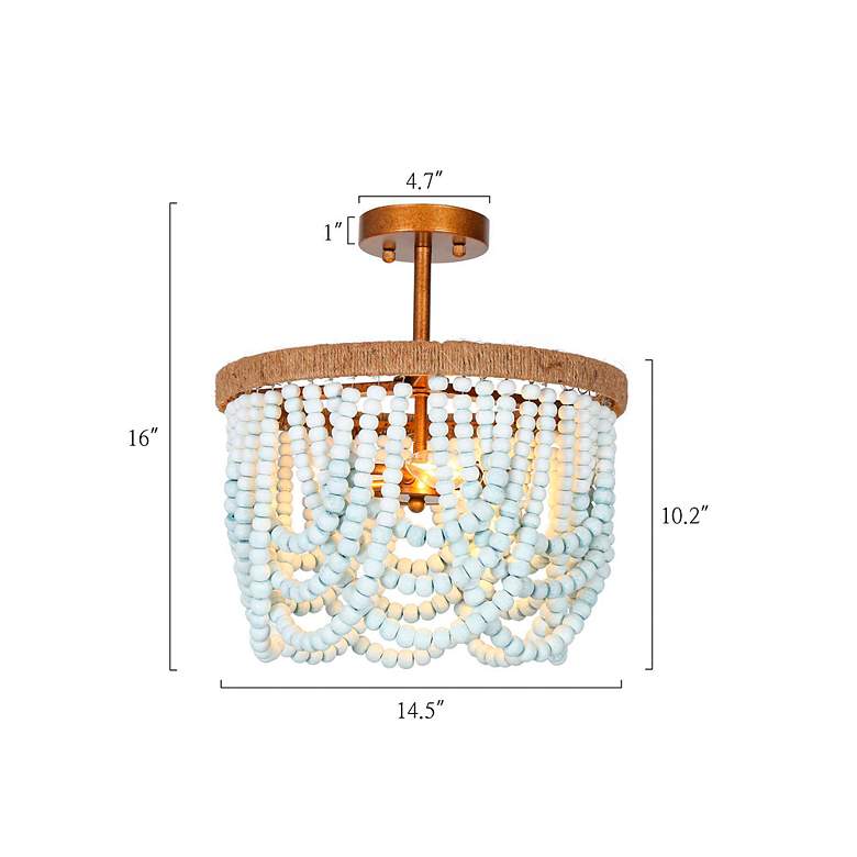 Image 5 Simoishgd 14 1/2" Wide Gold and Wood Ceiling Light more views