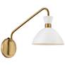 Simon 13 1/4" High Heritage Brass Plug-In Wall Sconce