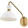 Simon 13 1/4" High Heritage Brass Plug-In Wall Sconce
