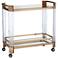 Simon 33" Wide 2-Shelf Gold and Clear Acrylic Serving Cart