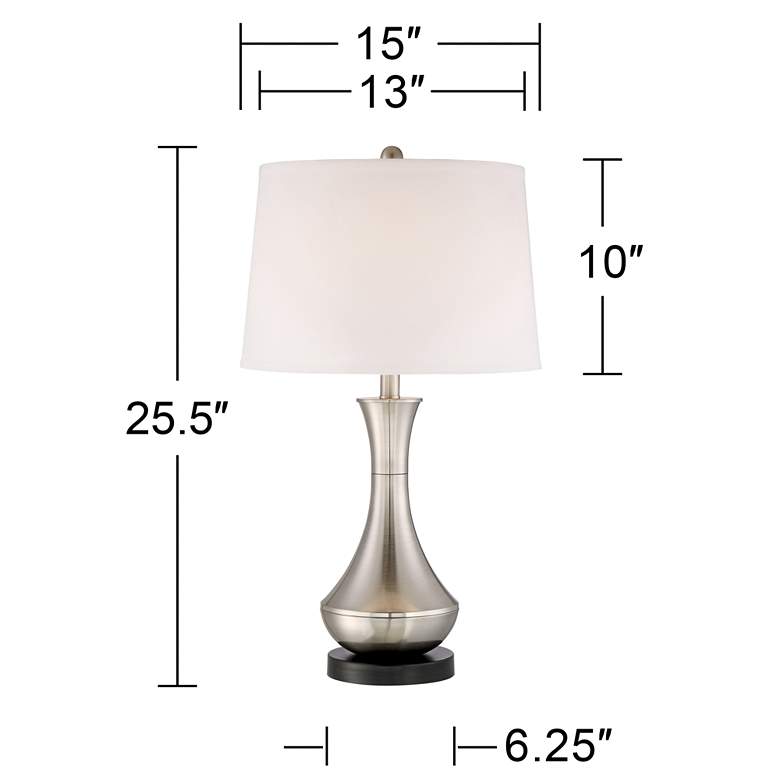 Image 6 Simon Brushed Nickel USB Table Lamps Set of 2 more views