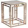 Simondley 19 1/2" Wide Champagne Gold Metal End Table