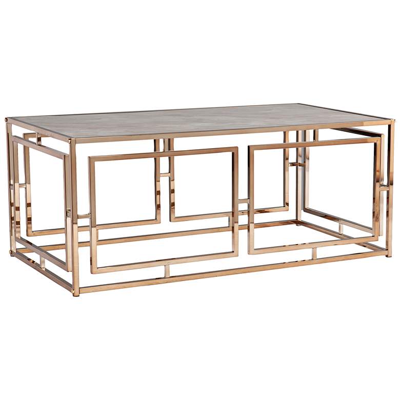 Image 2 Simondley 43 3/4" Wide Champagne Gold Metal Cocktail Table
