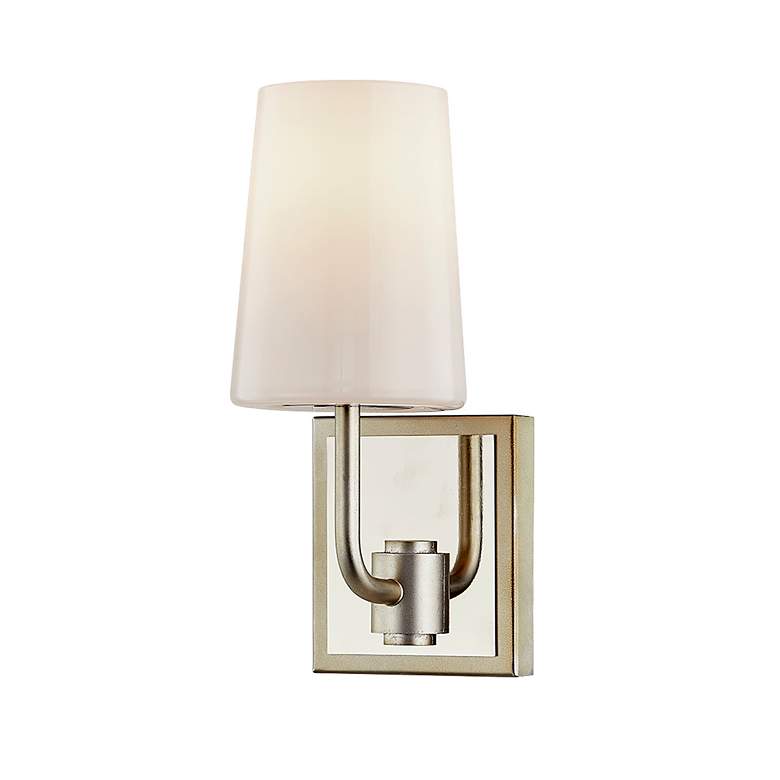 Image 1 Simone 11 1/4 inchH Silver Leaf and Polished Nickel Wall Sconce