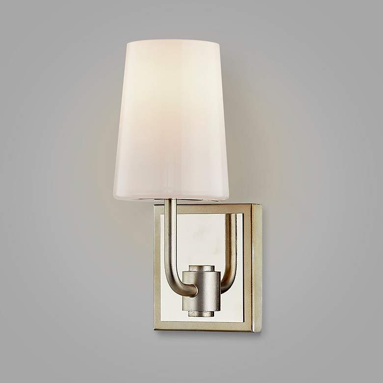 Image 2 Simone 11 1/4"H Silver Leaf and Polished Nickel Wall Sconce more views
