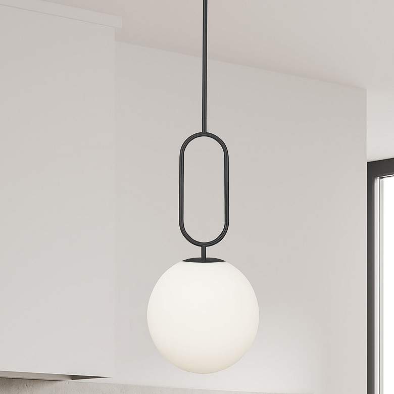 Image 1 Simone 12" Wide Matte Black Pendant