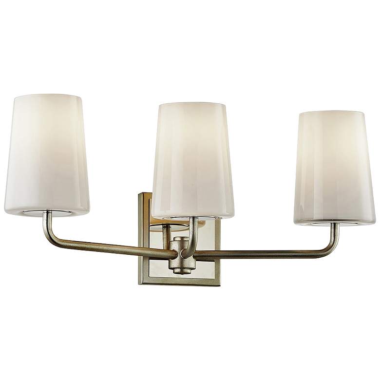Image 1 Simone 20 1/2"W Silver Leaf and Nickel 3-Light Bath Light