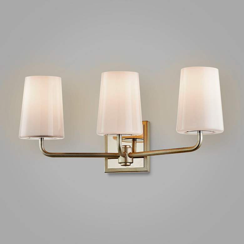 Image 2 Simone 20 1/2"W Warm Silver Leaf 3-Light Vanity Bath Light more views