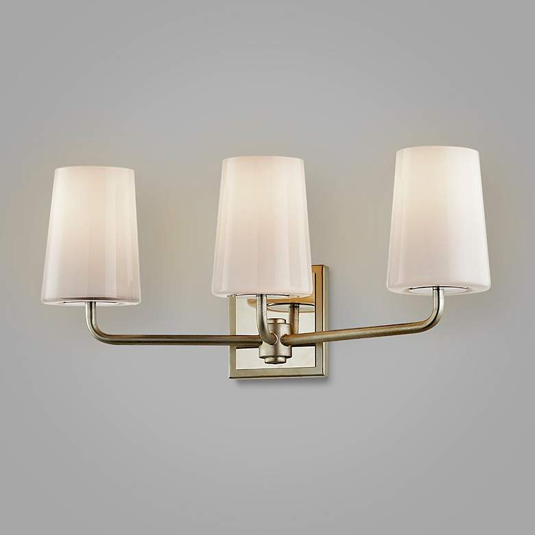 Image 3 Simone 20 1/2"W Warm Silver Leaf 3-Light Vanity Bath Light more views