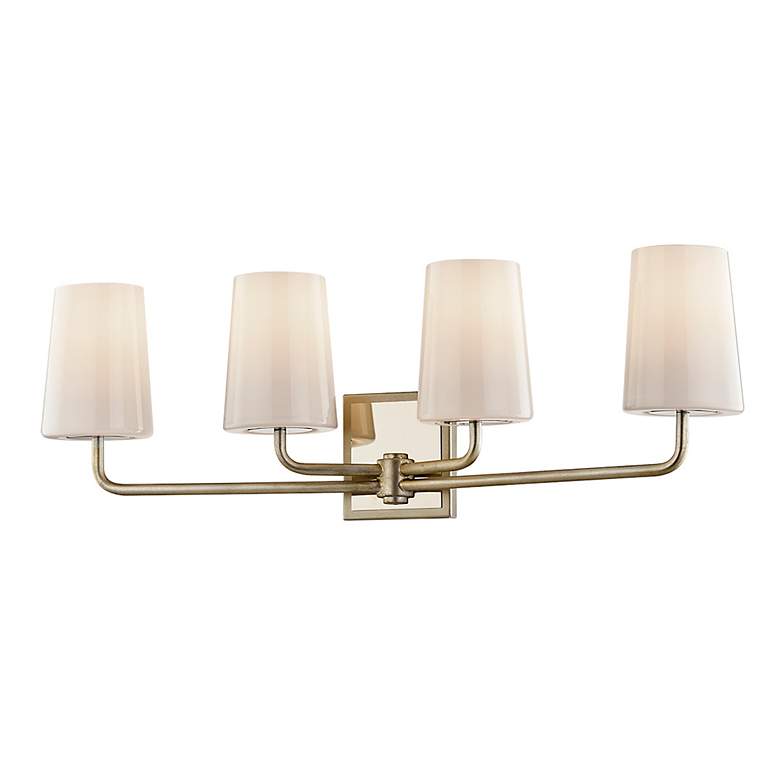 Image 1 Simone 28 1/2"W Silver Leaf and Nickel 4-Light Bath Light