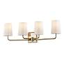 2_Simone 28 1/2"W Silver Leaf and Nickel 4-Light Bath Light more views