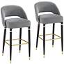 3_Simone 31 1/2" Dark Gray Velvet Bar Stools Set of 2
