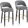Simone 31 1/2" Dark Gray Velvet Bar Stools Set of 2
