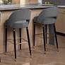 2_Simone 31 1/2" Dark Gray Velvet Bar Stools Set of 2