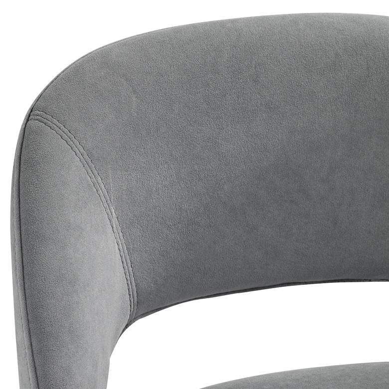 Image 5 Simone 31 1/2" High Gray Velvet and Black Barstool more views