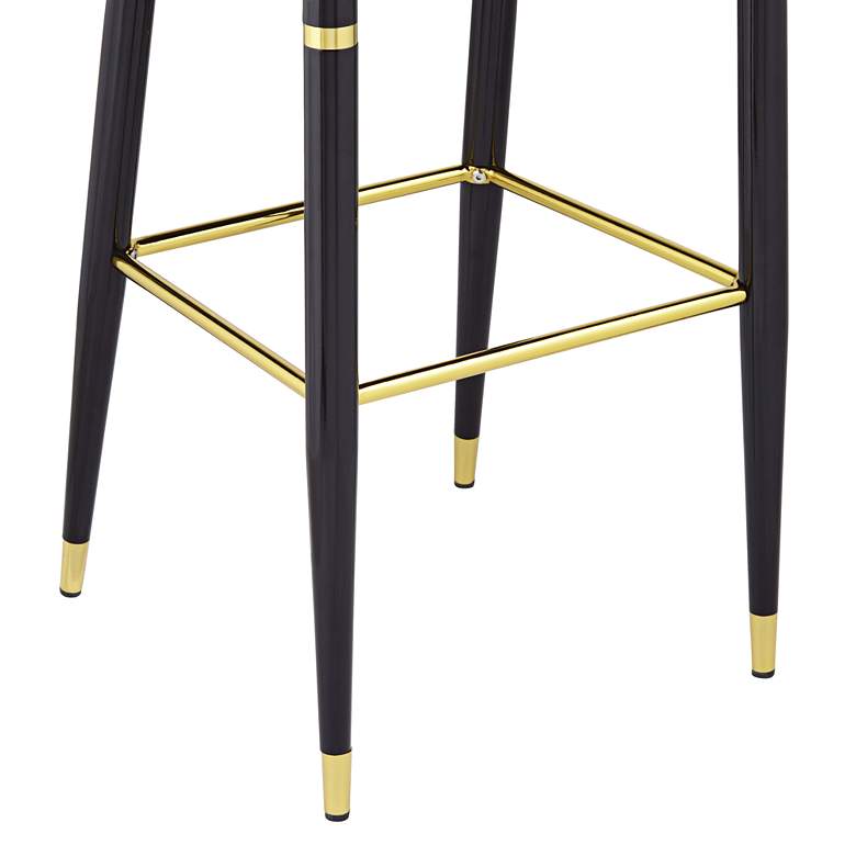 Image 7 Simone 31 1/2" High Gray Velvet and Black Barstool more views