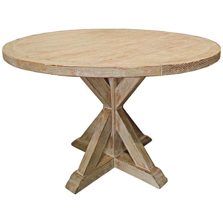Image 1 Simone 54" Round White Recycled Wood Dining Table