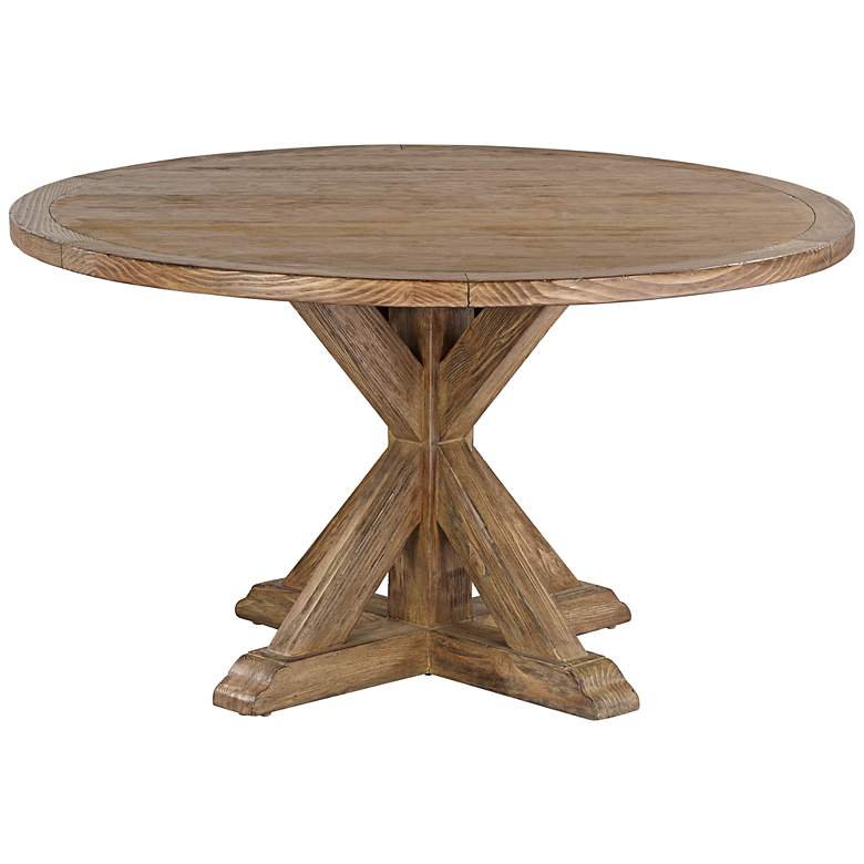 Image 1 Simone 60 inch Round Reclaimed Wood Top Dining Table