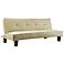 Simone 67" Wide Beige Faux Leather Mini Sofa Bed by HomeBell