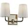 Simone 9 1/2"H Silver Leaf and Nickel 2-Light Wall Sconce