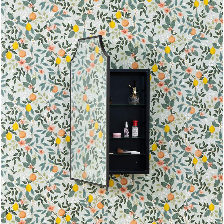 Image 4 Simone Black 21" x 36" Medicine Cabinet with Mirror more views