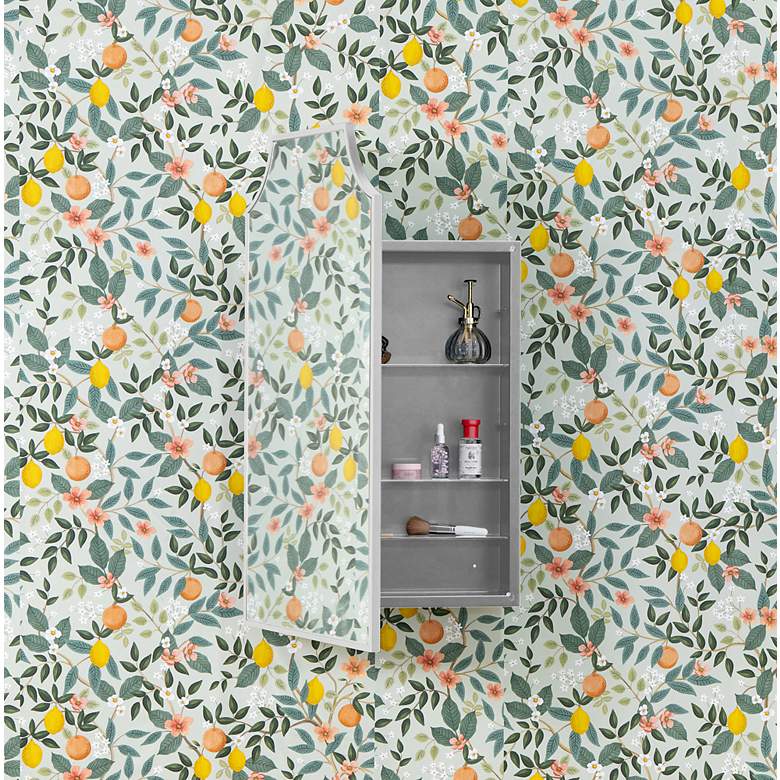 Image 2 Simone Brushed Nickel 21" x 35" Arch Top Medicine Cabinet more views
