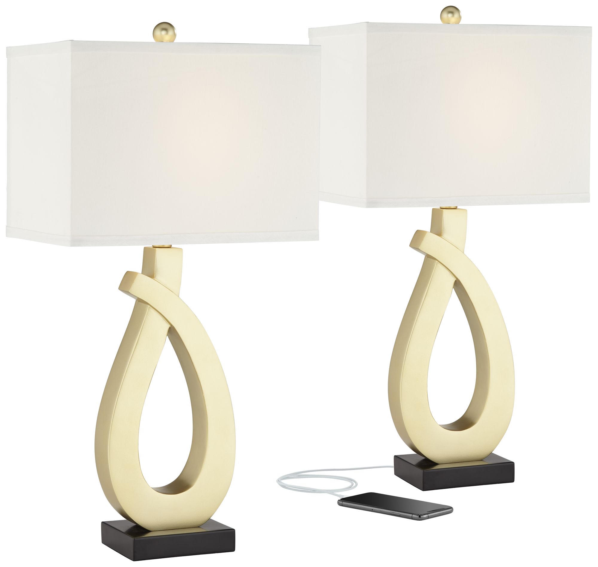 black and gold lamps set of 2