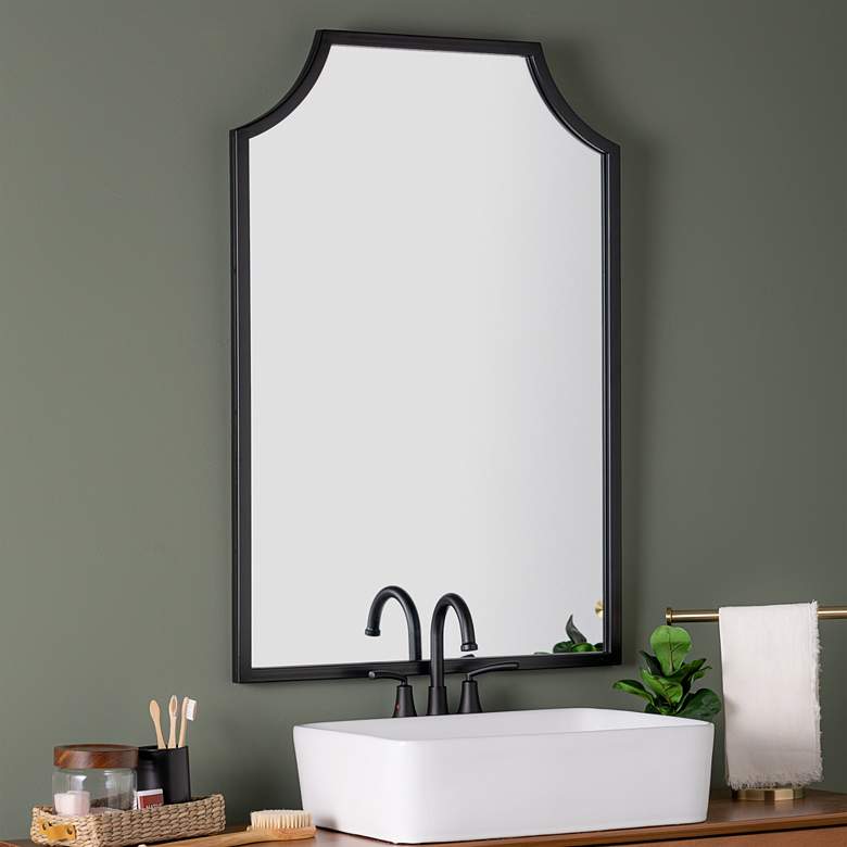Image 1 Simone Matte Black 24 inch x 35 3/4 inch Rectangular Wall Mirror
