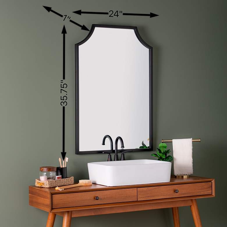 Image 5 Simone Matte Black 24 inch x 35 3/4 inch Rectangular Wall Mirror more views