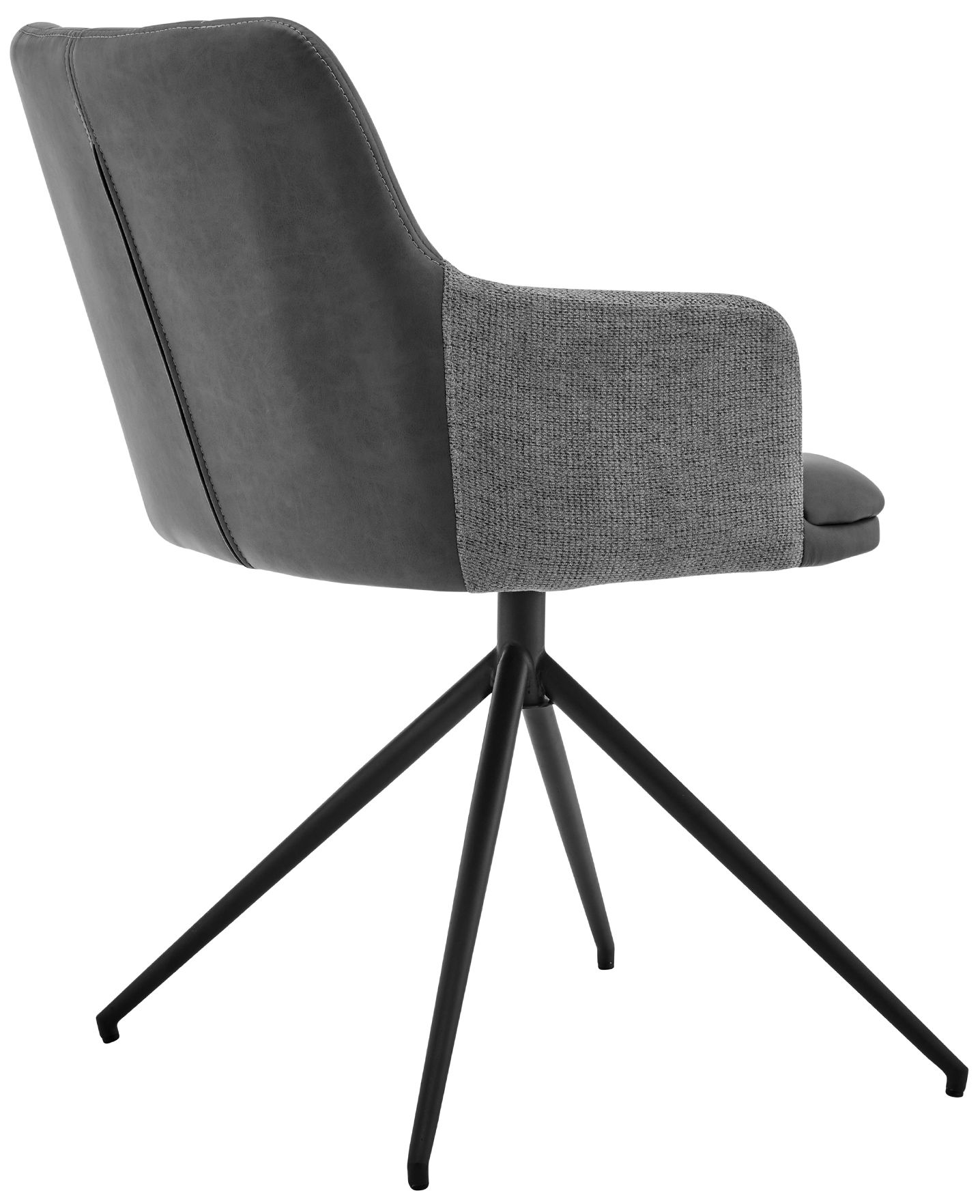Image 3 Simone Set of 2 Dining Chairs in Gray Faux Leather, Fabric and Metal more views