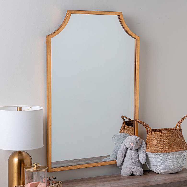 Image 1 Simone Shiny Gold Leaf 24 inch x 35 3/4 inch Rectangular Wall Mirror