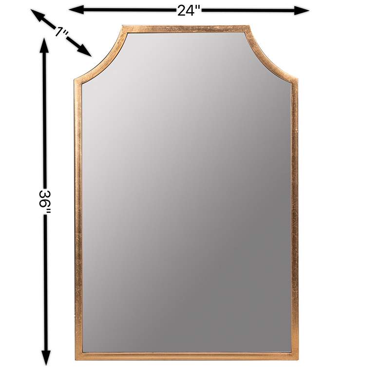 Image 5 Simone Shiny Gold Leaf 24 inch x 35 3/4 inch Rectangular Wall Mirror more views