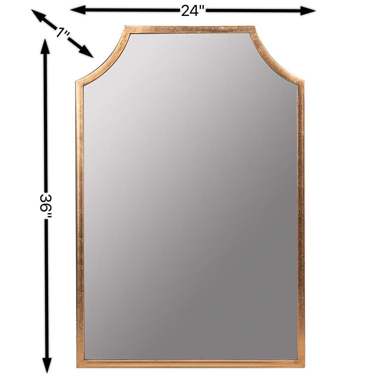 Image 5 Simone Shiny Gold Leaf 24" x 35 3/4" Rectangular Wall Mirror more views