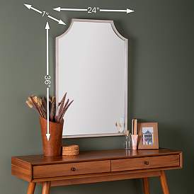 Image5 of Simone Shiny Silver Leaf 24" x 35 3/4" Wall Mirror more views