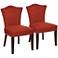 Simone Terra Red Velvet Dining Chair Set of 2