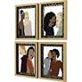 Simple Contour 21" Wide 4-Piece Framed Giclee Wall Art Set in scene