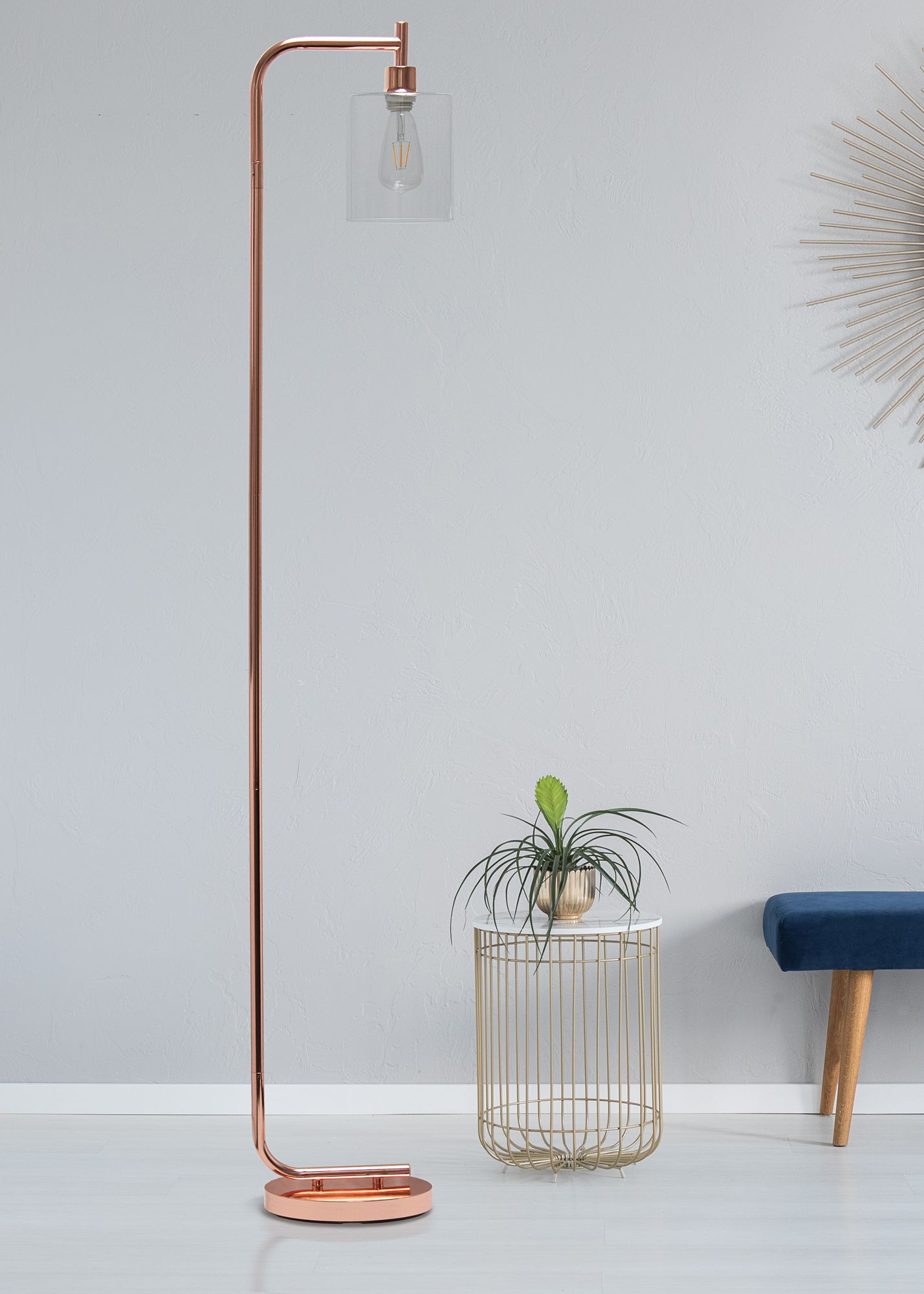 Grey and rose gold floor lamp shops