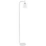Simple Design 67" White Iron and Glass Lantern Floor Lamp