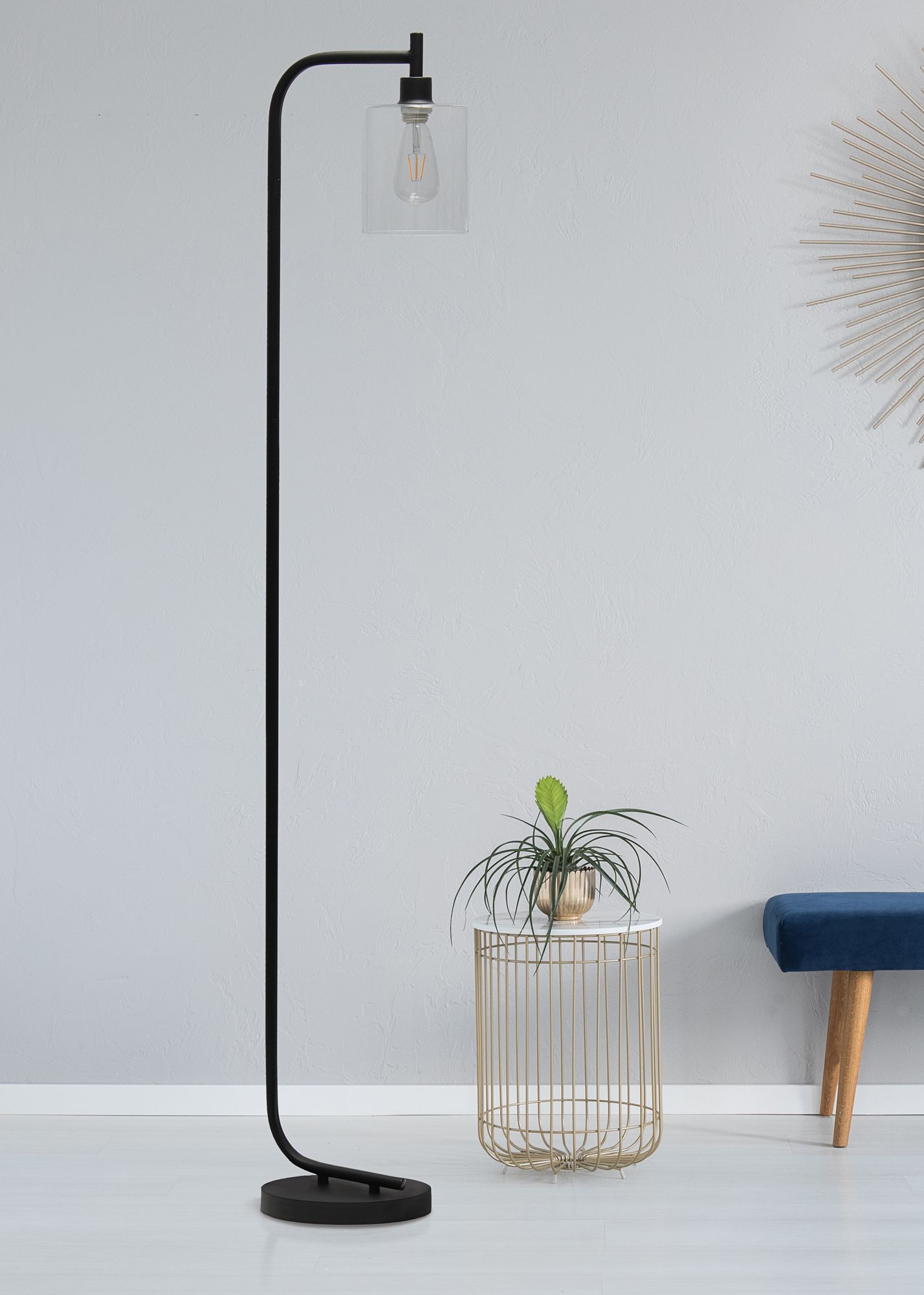 simple black floor lamp