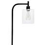 Simple Design Black Iron and Glass Lantern Modern Floor Lamp