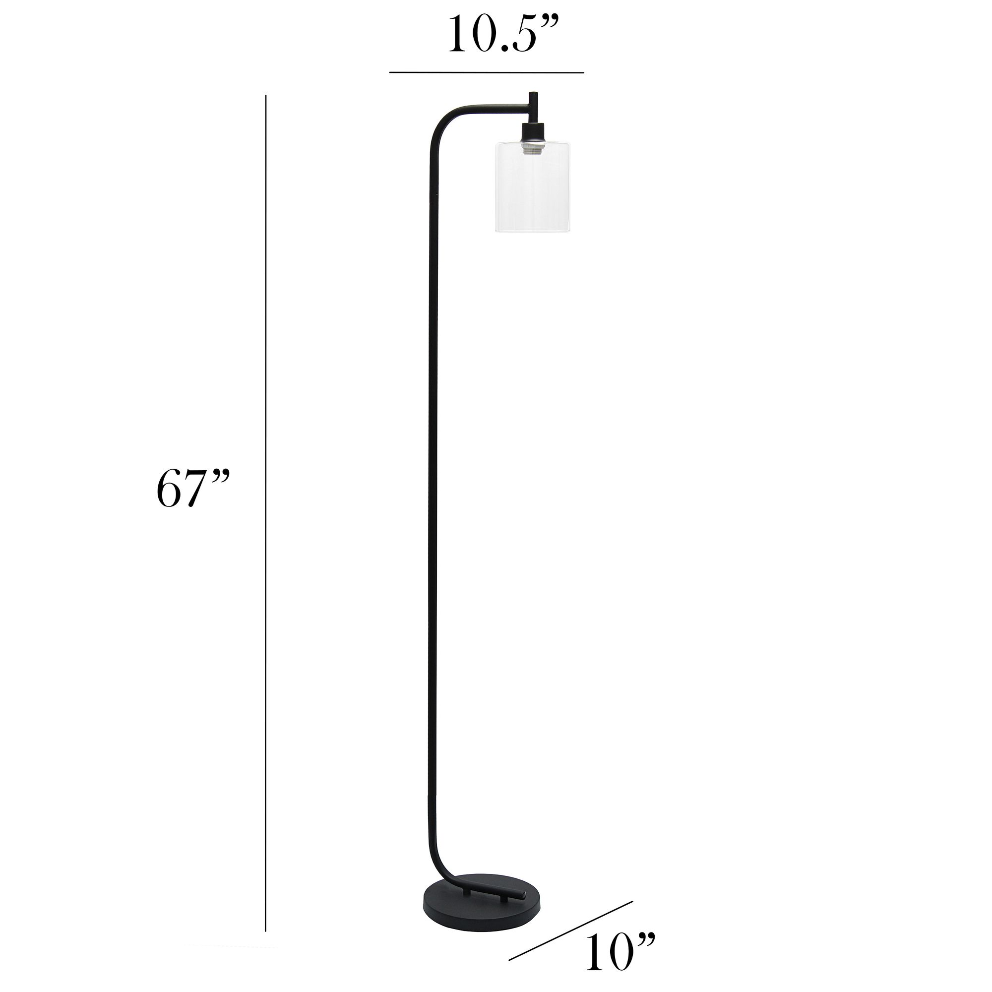 Simple Design Black Iron and Glass Lantern Modern Floor Lamp