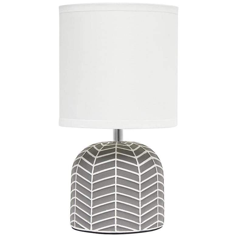 Image 2 Simple Designs 10 1/2 inch High Gray Ceramic Accent Table Lamp
