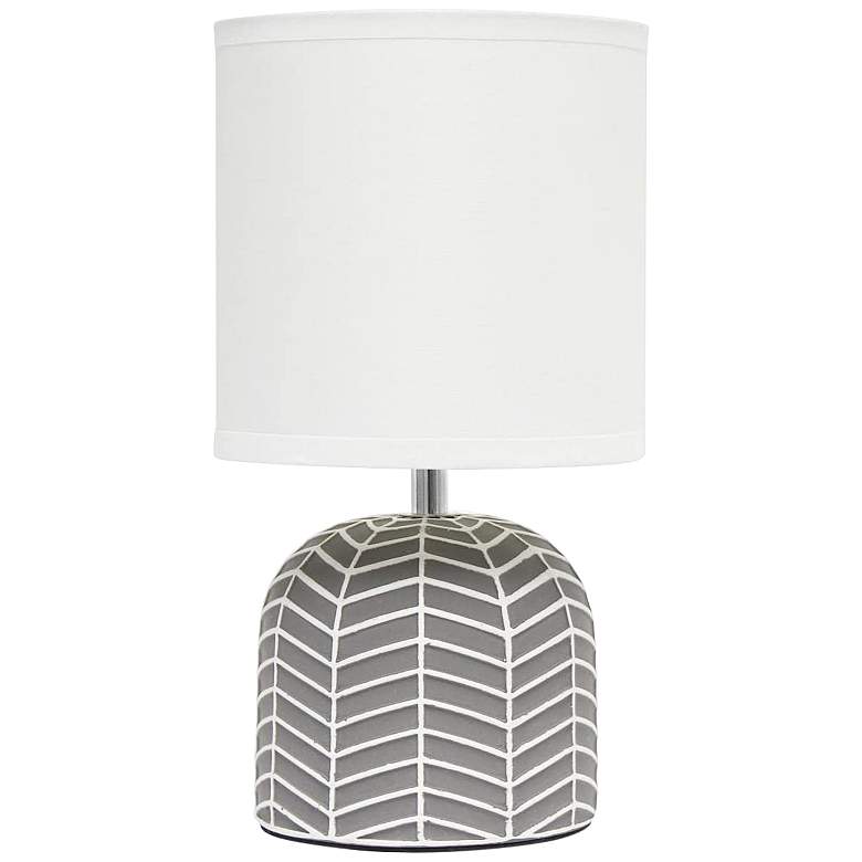 Image 2 Simple Designs 10 1/2" High Gray Ceramic Accent Table Lamp