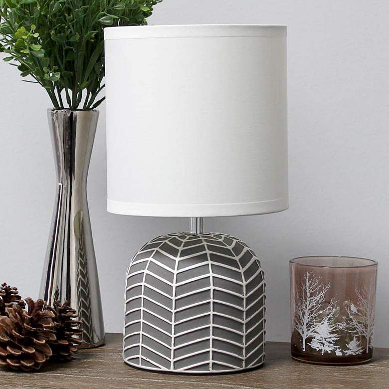 Image 1 Simple Designs 10 1/2 inch High Gray Ceramic Accent Table Lamp