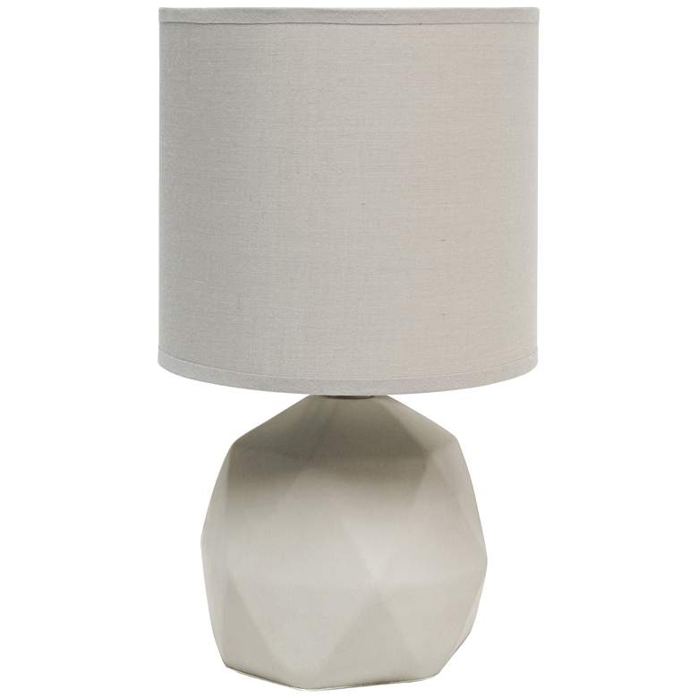 Image 2 Simple Designs 10 1/2 inch High Gray Geometric Accent Table Lamp