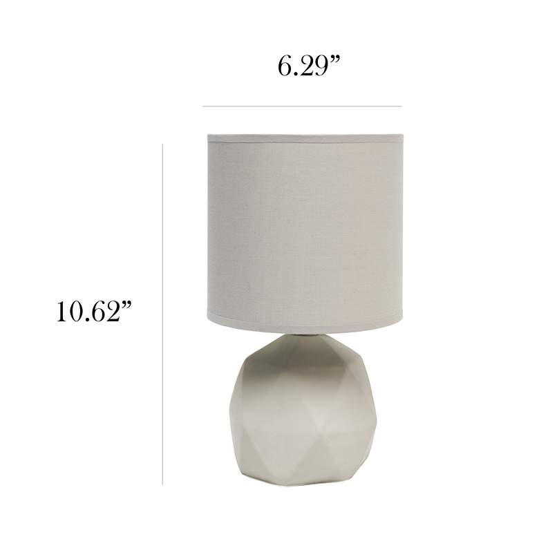 Image 4 Simple Designs 10 1/2" High Gray Geometric Accent Table Lamp more views