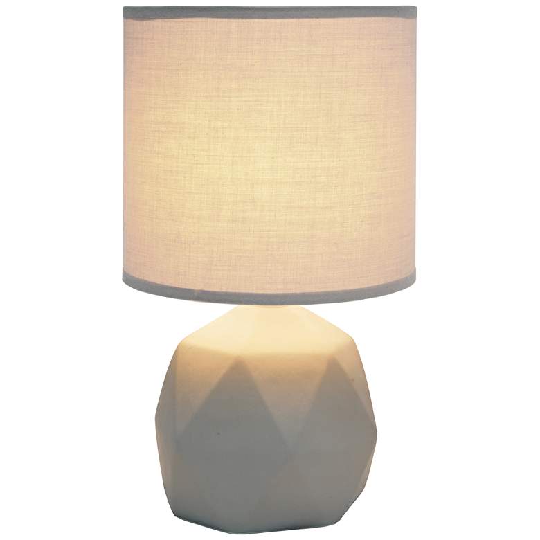Image 7 Simple Designs 10 1/2" High Gray Geometric Accent Table Lamp more views